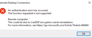error Remote desktop 